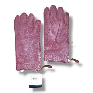 Coach Fuchsia Leather Gloves